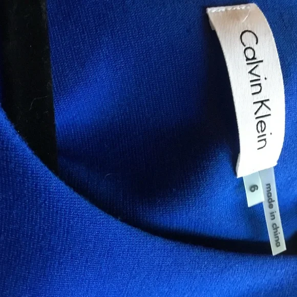 Calvin Klein Brilliant Blue Sleeveless Sheath Dress.  Size 6. - Picture 8 of 10